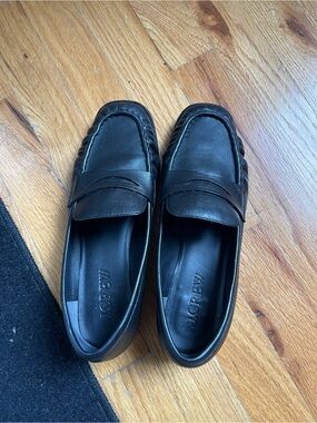 J. Crew Black Leather Penny Loafers for Men